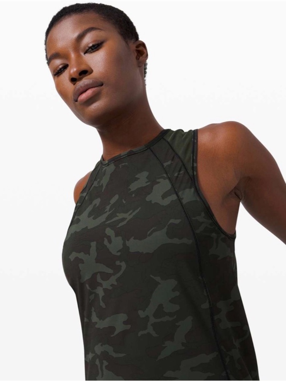 VGUC Lululemon Sculpt Tank Incognito Camo Multi Gator Green - Picture 4 of 8